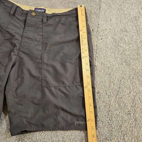 Patagonia Men's 34 x 9" Nylon Utility Shorts Dark Gray Button Fly Drawstring - Picture 5 of 10